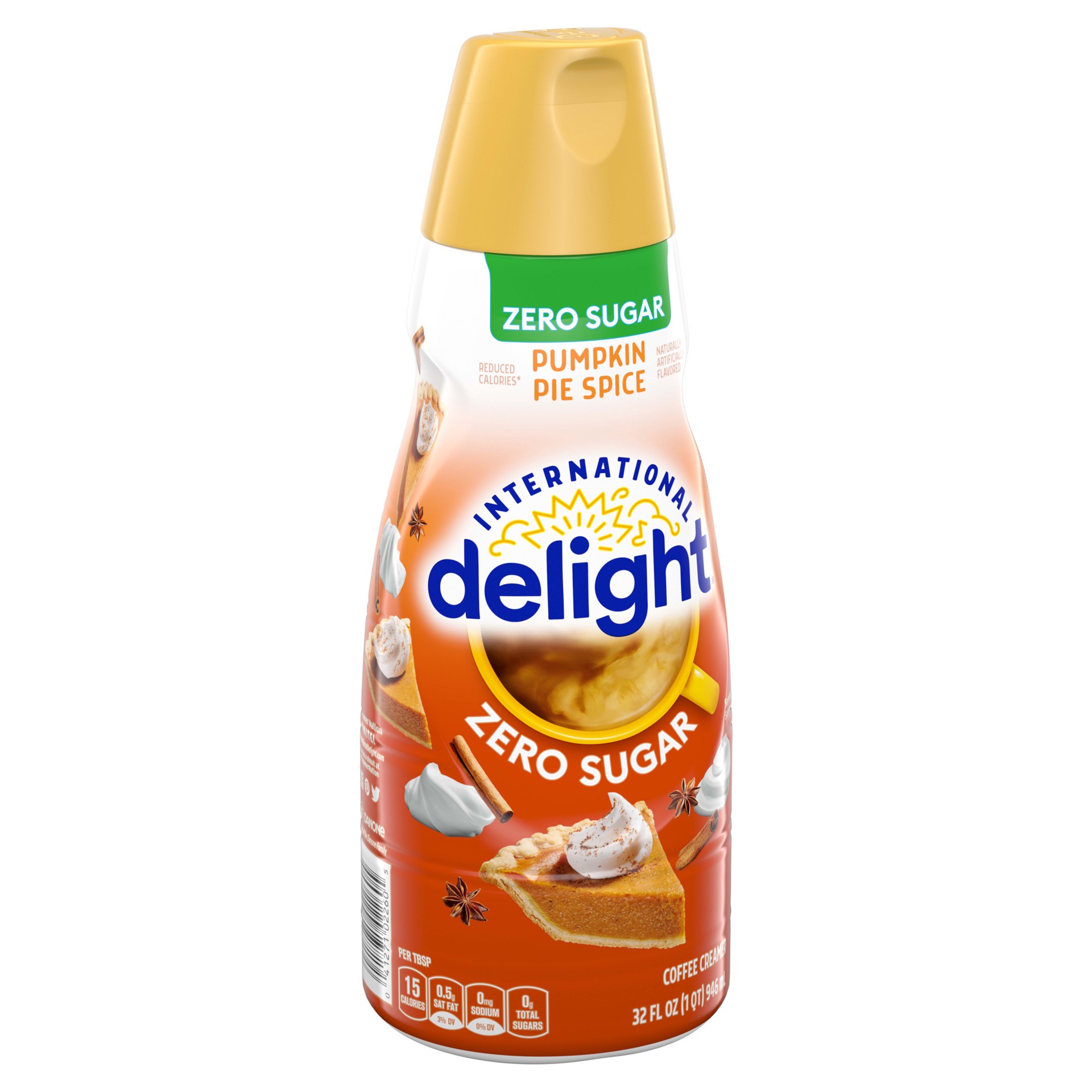 slide 5 of 5, International Delight Zero Sugar Coffee Creamer, Pumpkin Pie Spice, Sugar-Free, 32 oz., 32 fl oz