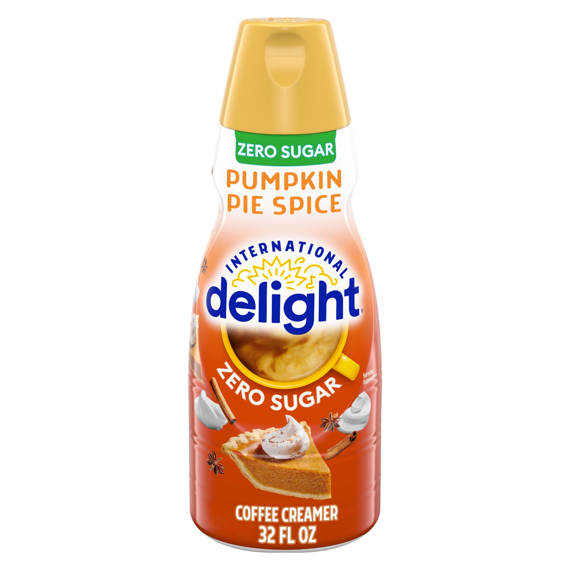 slide 1 of 5, International Delight Zero Sugar Coffee Creamer, Pumpkin Pie Spice, Sugar-Free, 32 oz., 32 fl oz