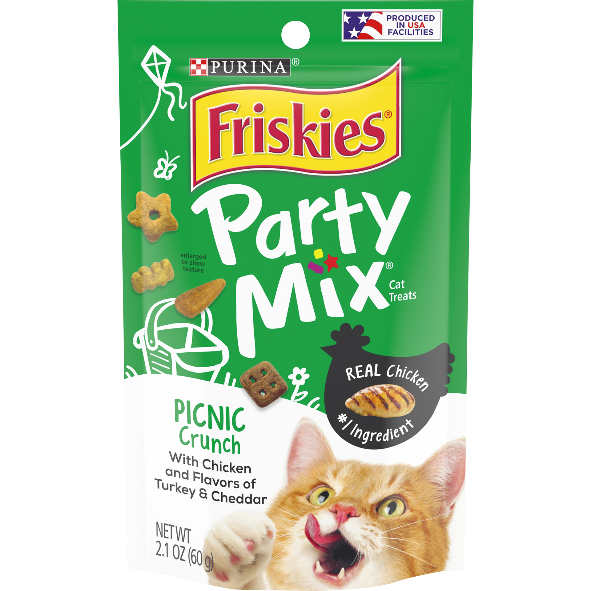 slide 1 of 9, Purina Friskies Party Mix Crunch Picnic Cat Treats, 2.1 oz