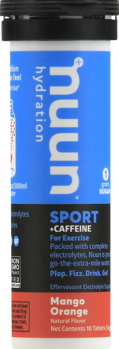 slide 1 of 9, Nuun Hydration Tablets Mango Orange Sport + Caffeine 10 ea, 10 ct