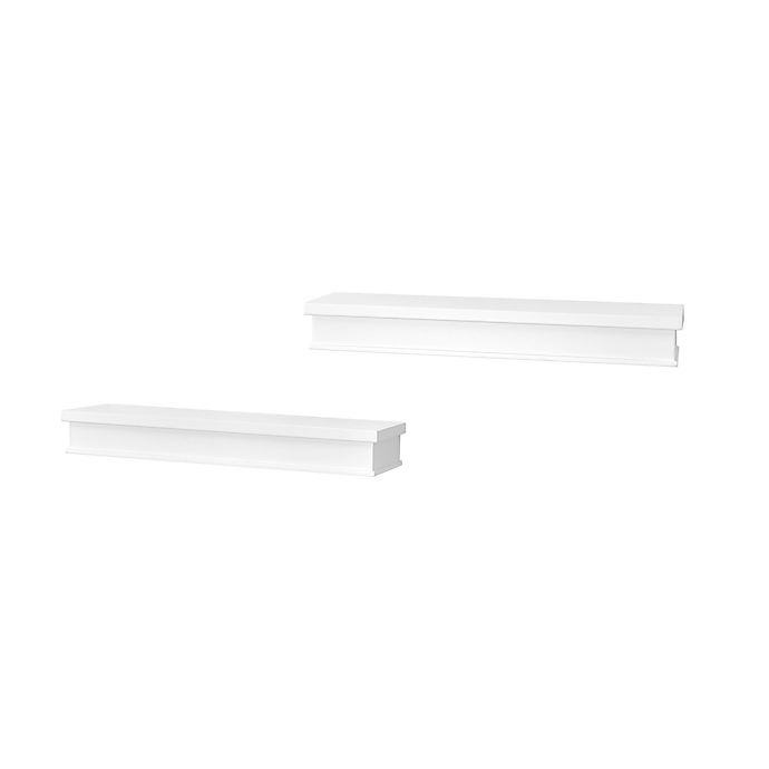 slide 1 of 2, Simply Essential Wood Shelves - White, 2 ct