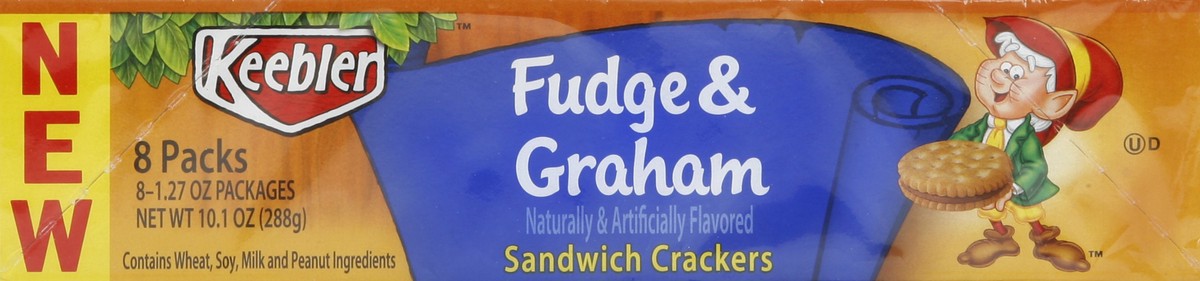 slide 5 of 6, Keebler Sandwich Crackers, Fudge & Graham, 8 ct