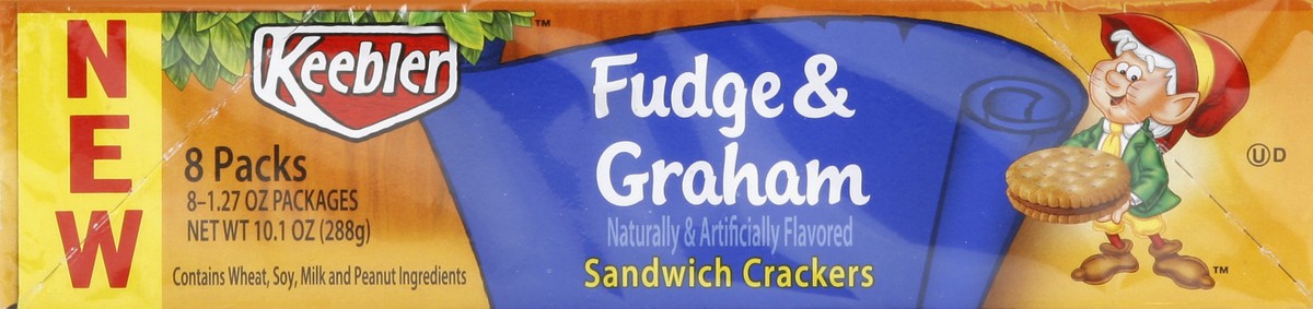 slide 6 of 6, Keebler Sandwich Crackers, Fudge & Graham, 8 ct