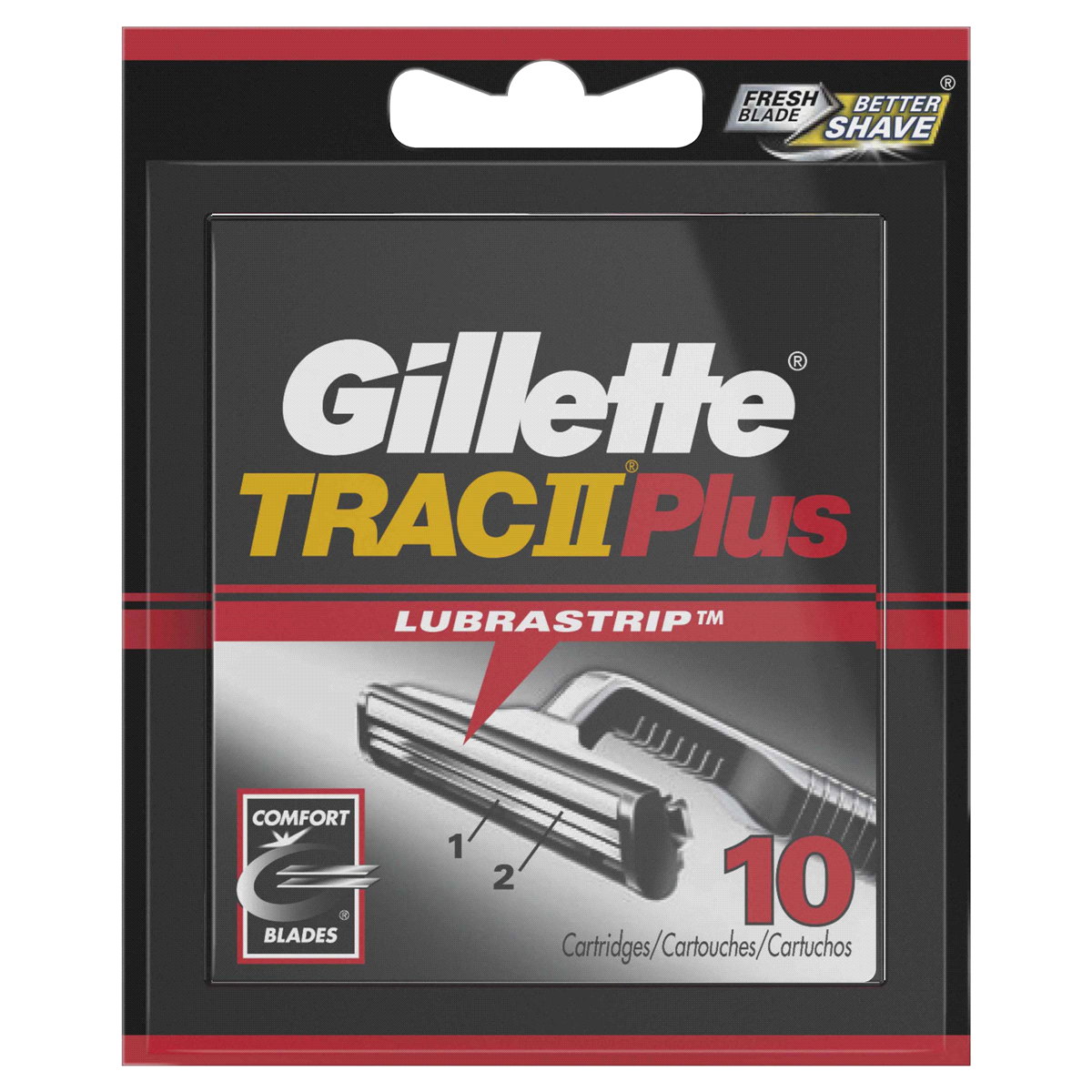 slide 1 of 2, Gillette Trac II Plus Razor Blade Refill Cartidges, 10 ct