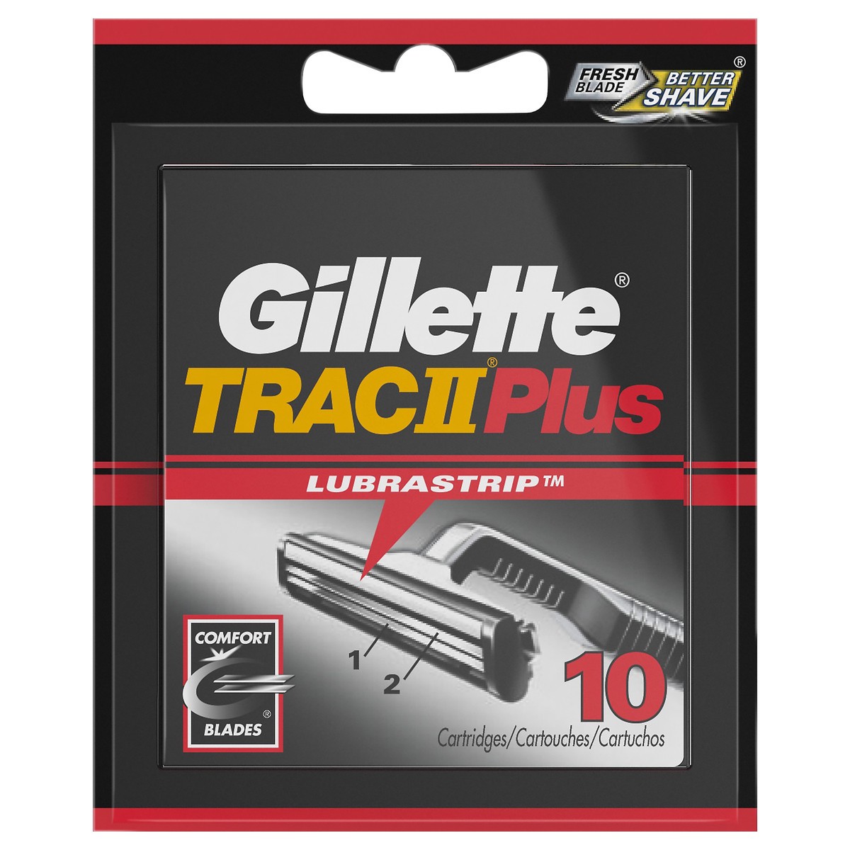 slide 4 of 6, Gillette TRAC II Plus Razor Blade Refills, 10 Count, 10 ct