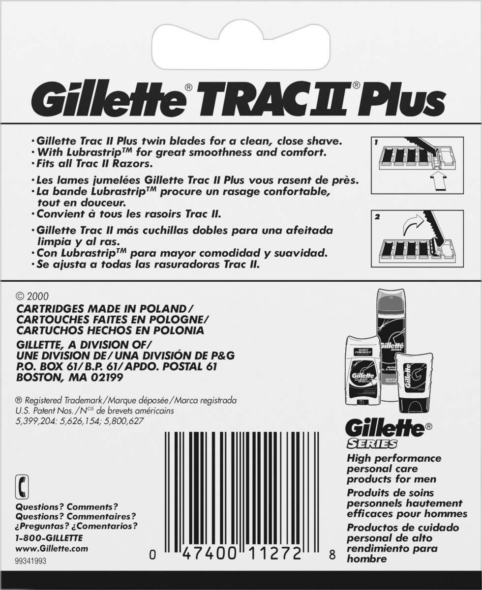 slide 6 of 6, Gillette TRAC II Plus Razor Blade Refills, 10 Count, 10 ct