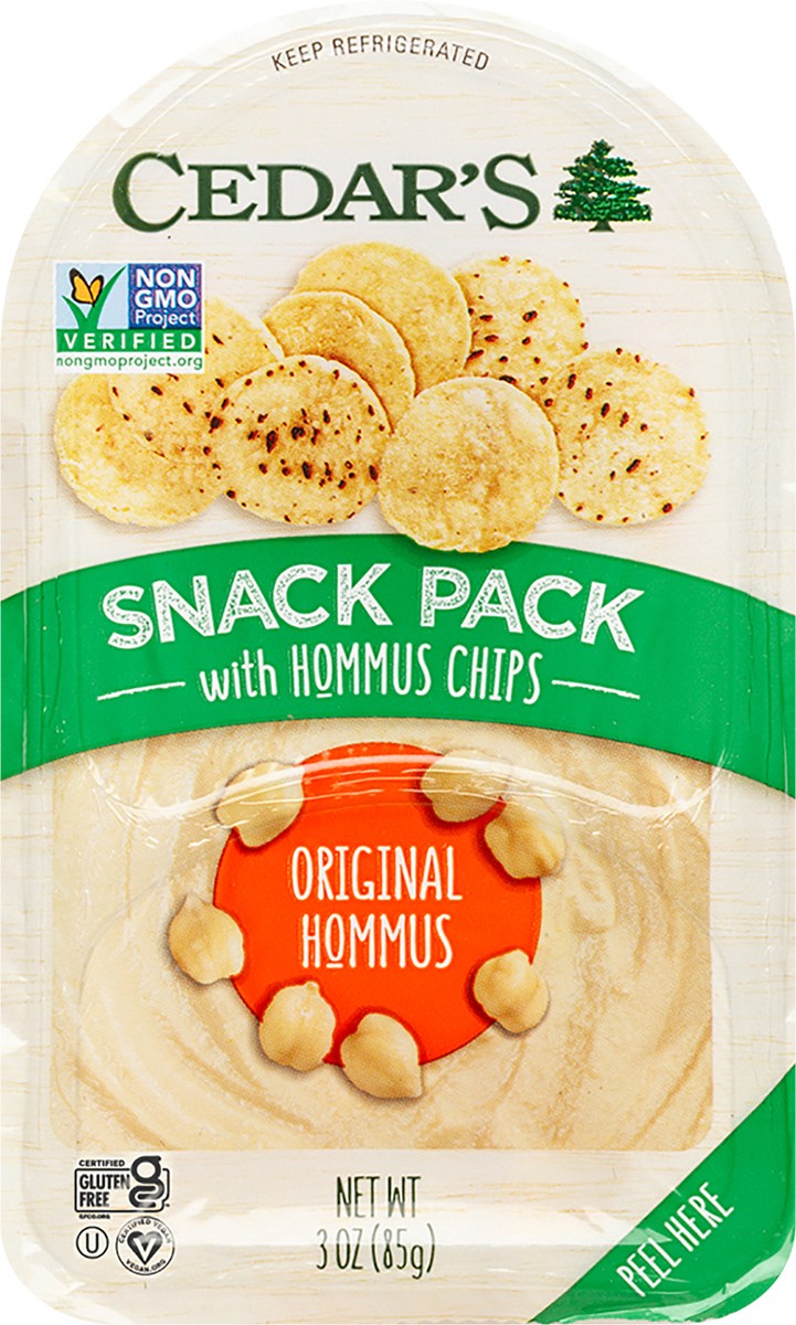 slide 2 of 2, Cedar's Original Hummus with Chips Snack Pack, 3 oz