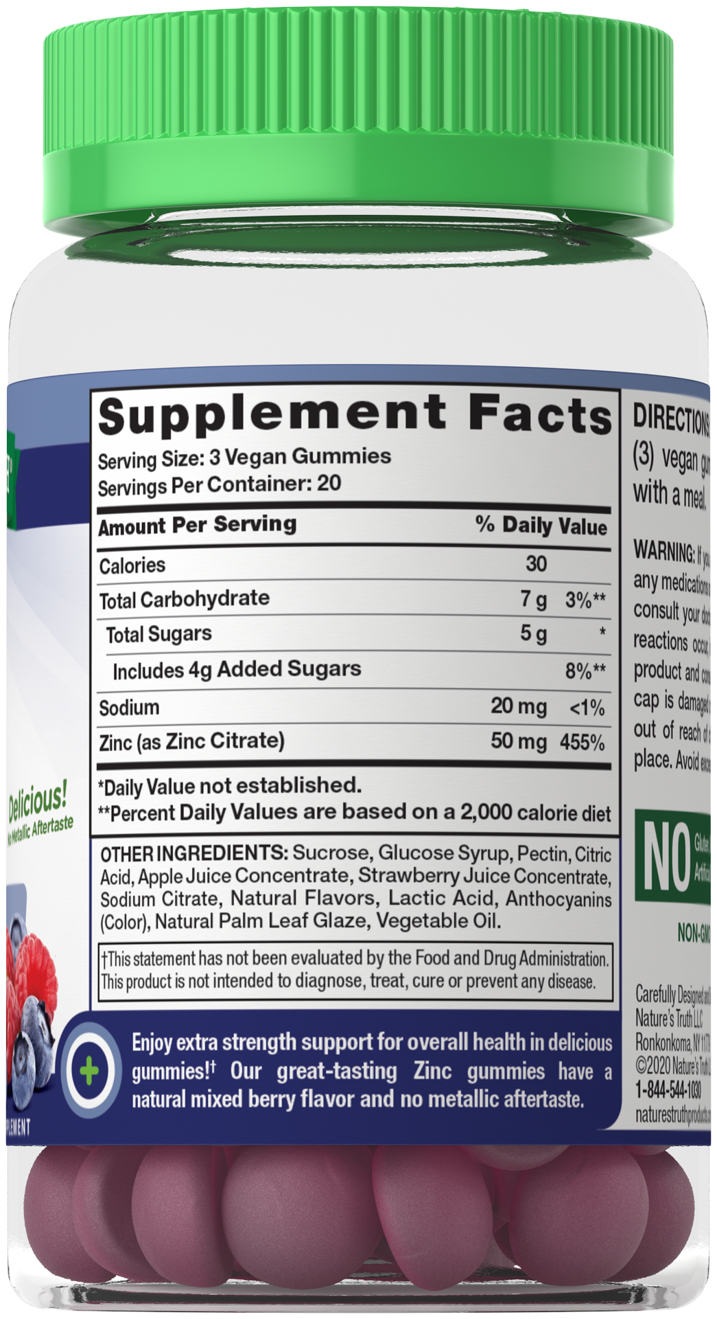 slide 3 of 4, Nature's Truth Zinc 50 mg Gummies, 60 ct