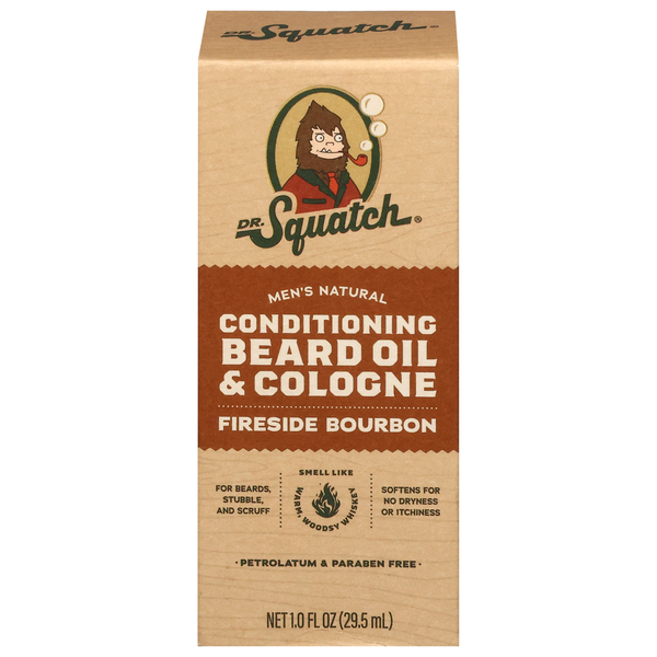slide 1 of 1, Dr. Squatch Natural Fireside Bourbon Conditioning Beard Oil & Cologne, 1 oz