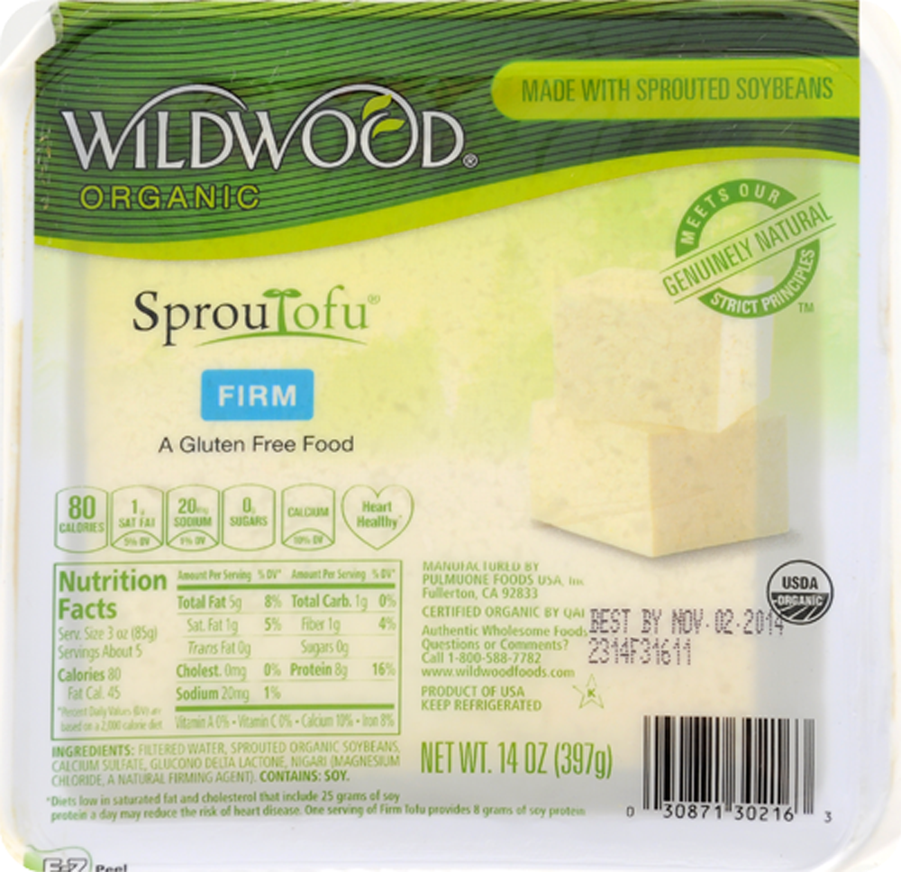 slide 1 of 1, Wildwood Organic Sproutofu Firm Tofu, 14 oz