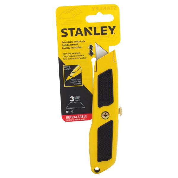 slide 2 of 2, STANLEY Dynagrip Retractable Utility Knife, 6'', Yellow, 1 ct