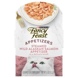 Purina Fancy Feast Appetizers Lickable Grain Free Wet Cat Food Topper Wild Alaskan Salmon Appetizer