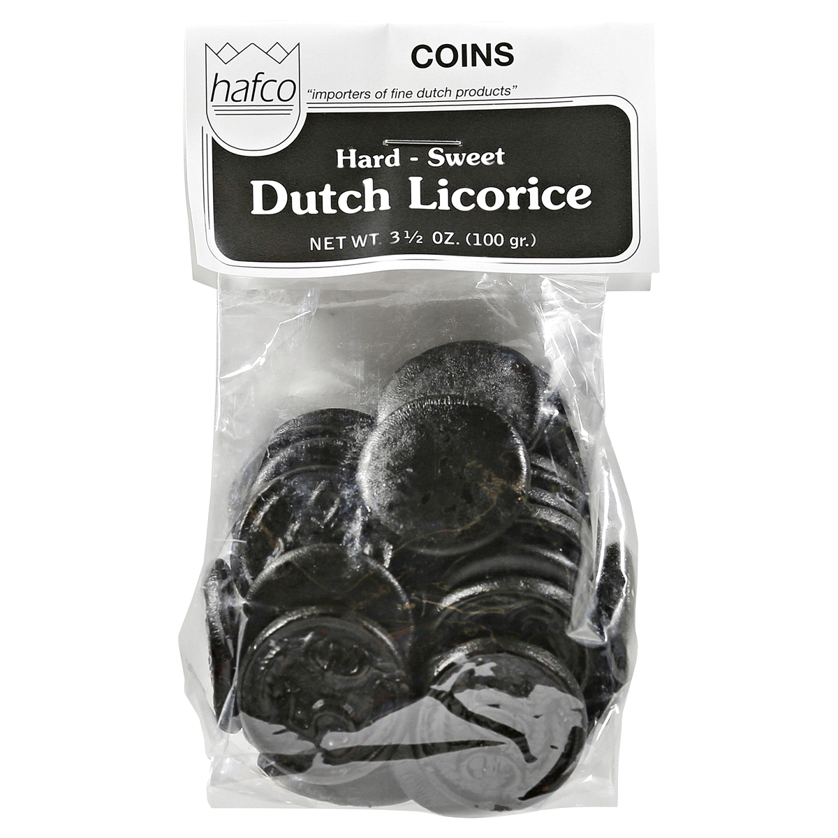 slide 1 of 2, Dutch HAFCO Licorice Coins, 3.5 oz