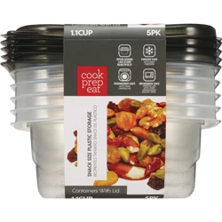 Non-Brand Snack Size Plastic Storage - 5 pk - 1.1 cu ft