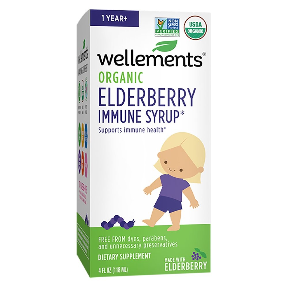 slide 1 of 1, Wellements Organic Elderberry Immune Syrup, 4 oz