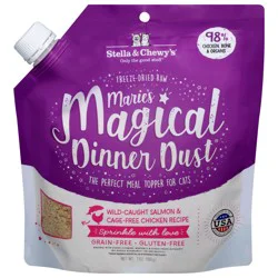 Stella & Chewy's Marie's Magical Dinner Dust Grain-Free Gluten-Free Wild-Caught Salmon & Cage-Free Chicken Recipe Meal Topper for Cats 7 oz
