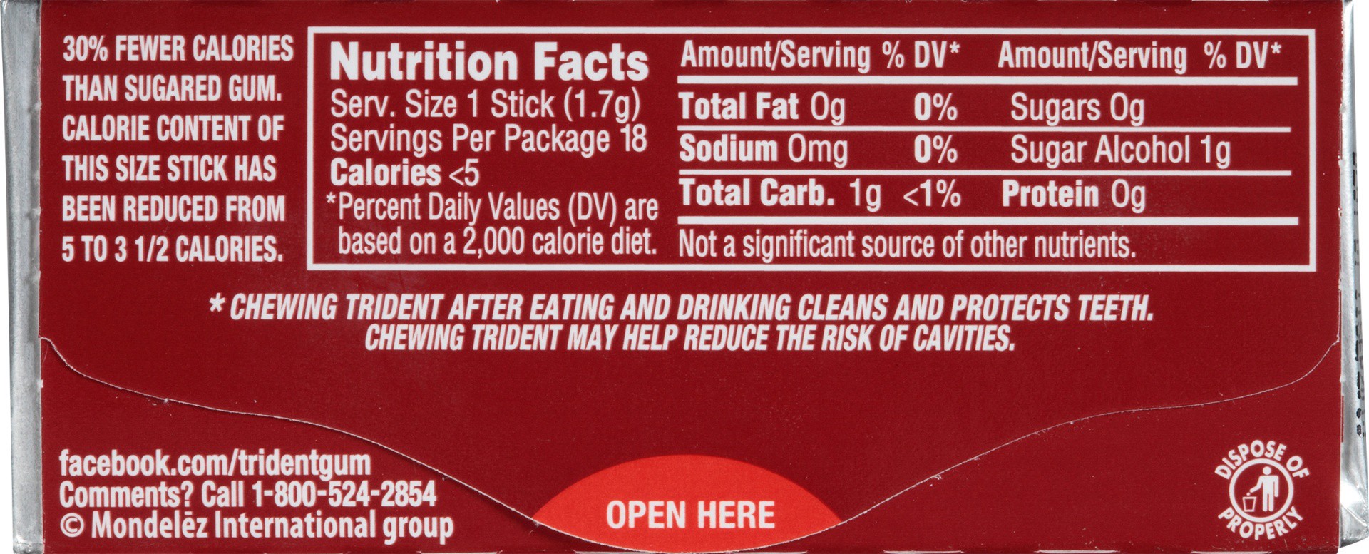 slide 4 of 6, Trident Gum Sugar Free With Xylitol Cinnamon - 14 Count, 14 ct