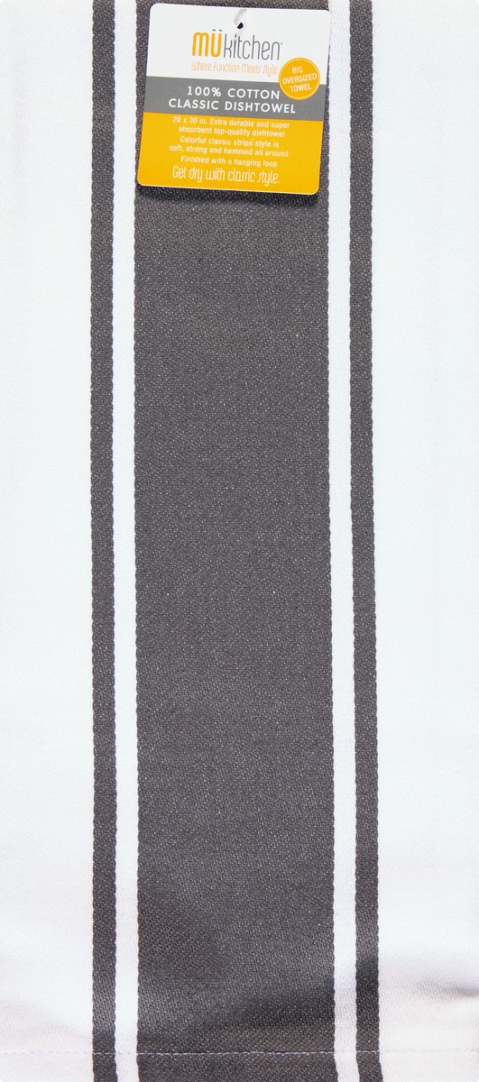 slide 6 of 9, MUkitchen Classic Stripe Towel Stainless, 1 ct