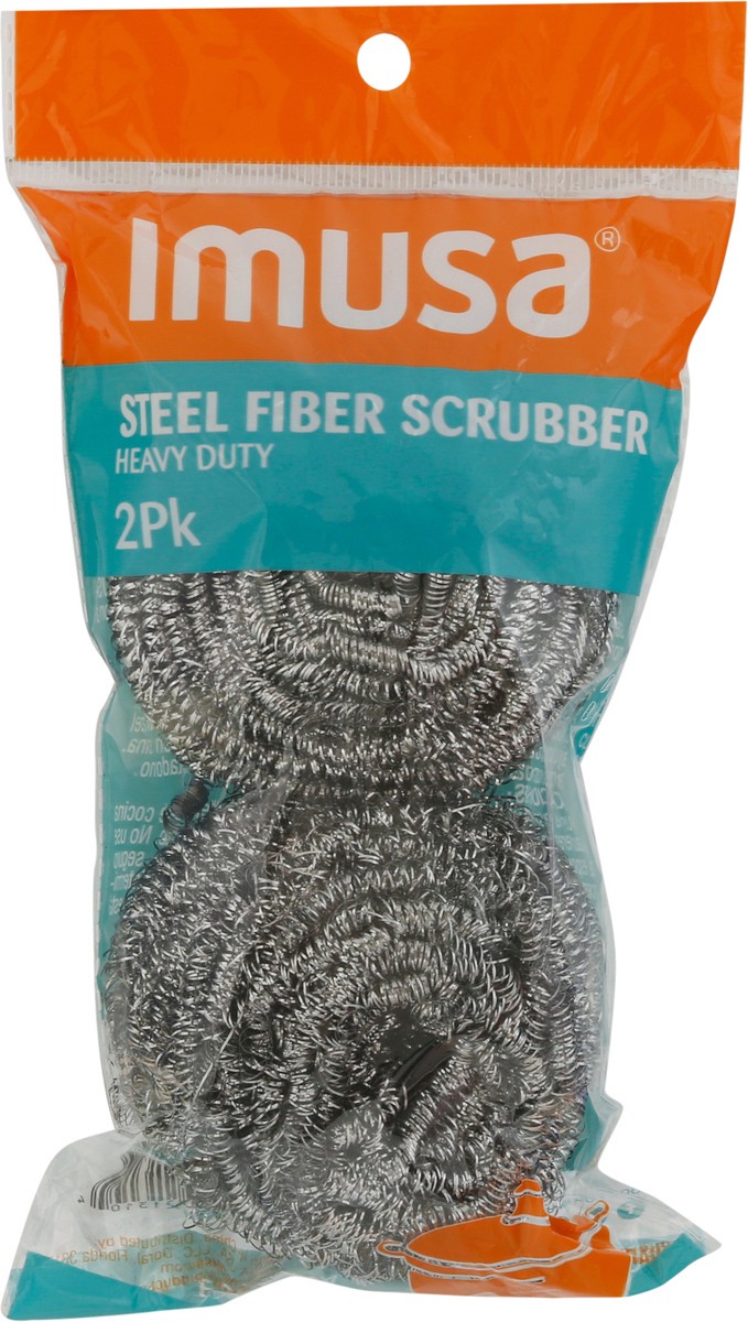 slide 6 of 9, IMUSA Heavy Duty Steel Fiber Scrubber 2 ea, 2 ct