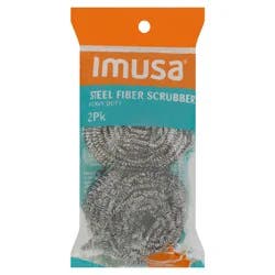 IMUSA Heavy Duty Steel Fiber Scrubber 2 ea