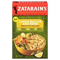 Zatarain's Lemon Butter And Herb Brown Rice With White Beans, 5.7 oz