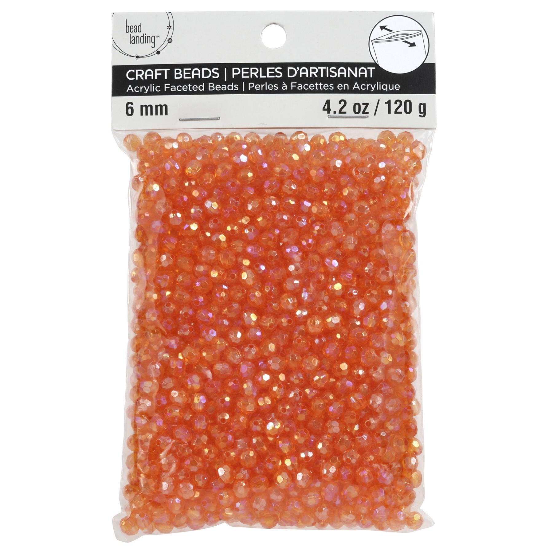 slide 3 of 4, 6mm Faceted Ab Acrylic Round Bead Value Pack By Bead Landing, 6 mm