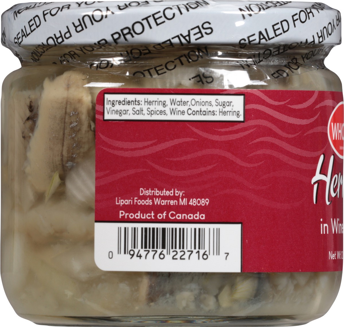 slide 13 of 13, Wholey Herring In Wine Sauce, 12 oz