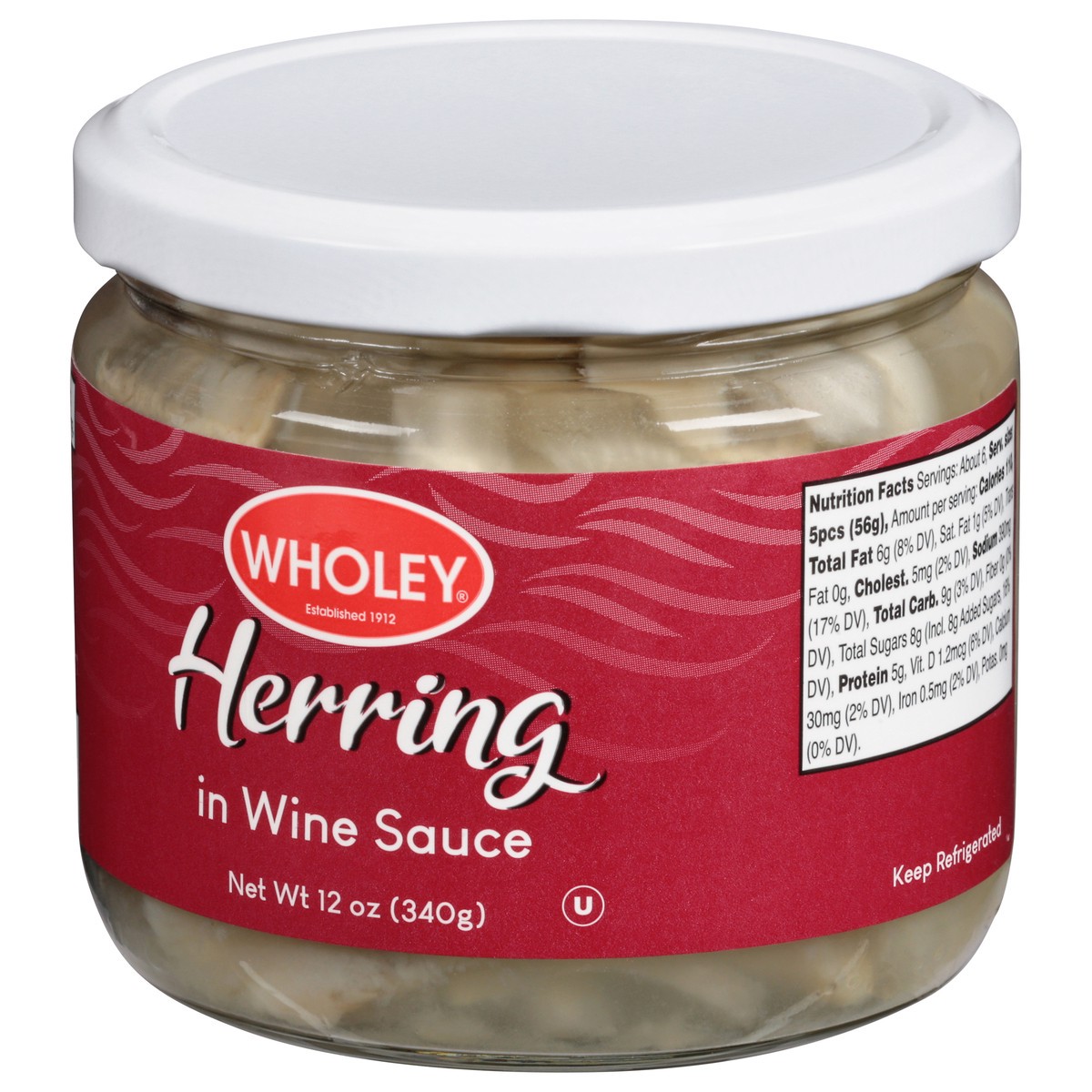 slide 3 of 13, Wholey Herring In Wine Sauce, 12 oz