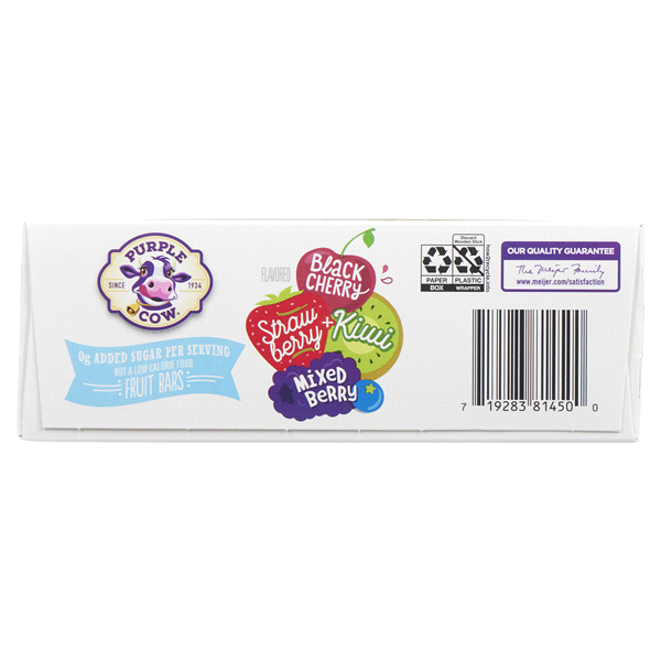 slide 20 of 21, Purple Cow Black Cherry, Strawberry Kiwi & Mixed Berry Fruit Bars, 12 ct