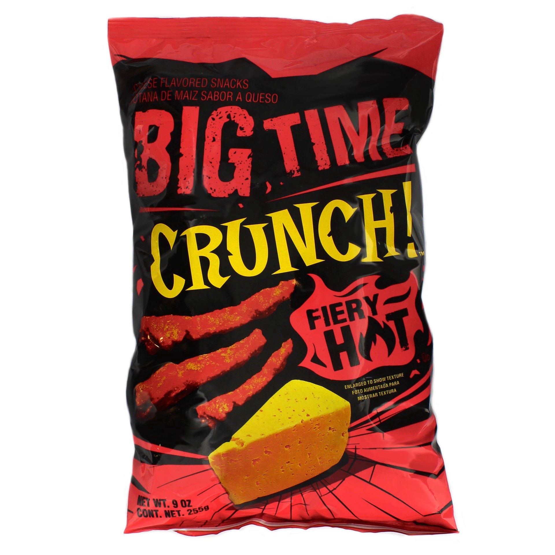 slide 1 of 1, Big Time Crunch Fiery Hot Crunchy Cheese, 9 oz