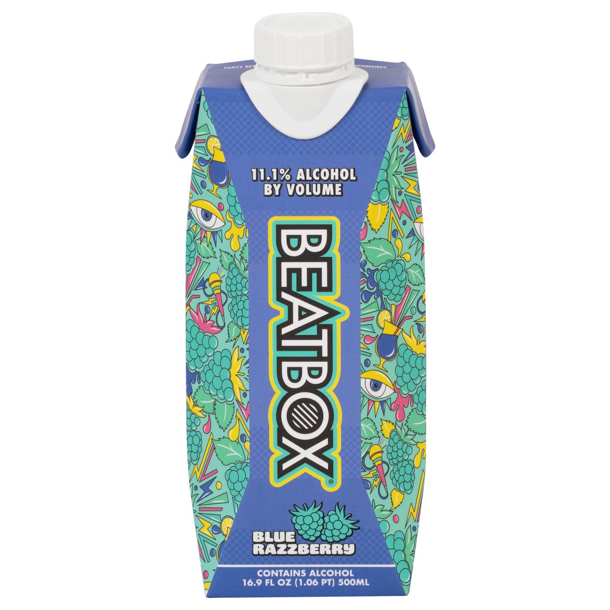 slide 1 of 4, BeatBox Blue Razzberry Party Punch 500 mL, 16.9 fl oz