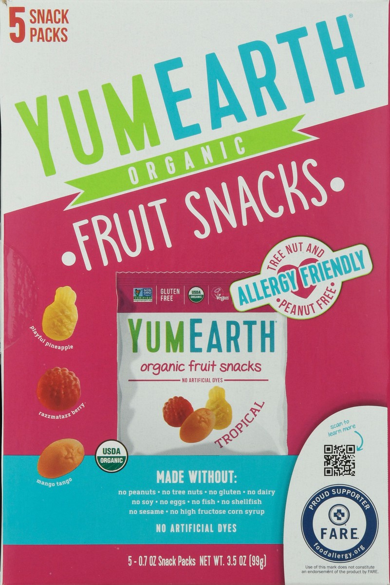 slide 7 of 15, YumEarth Organic Tropical Fruit Snacks Snack Packs - 5 ct,