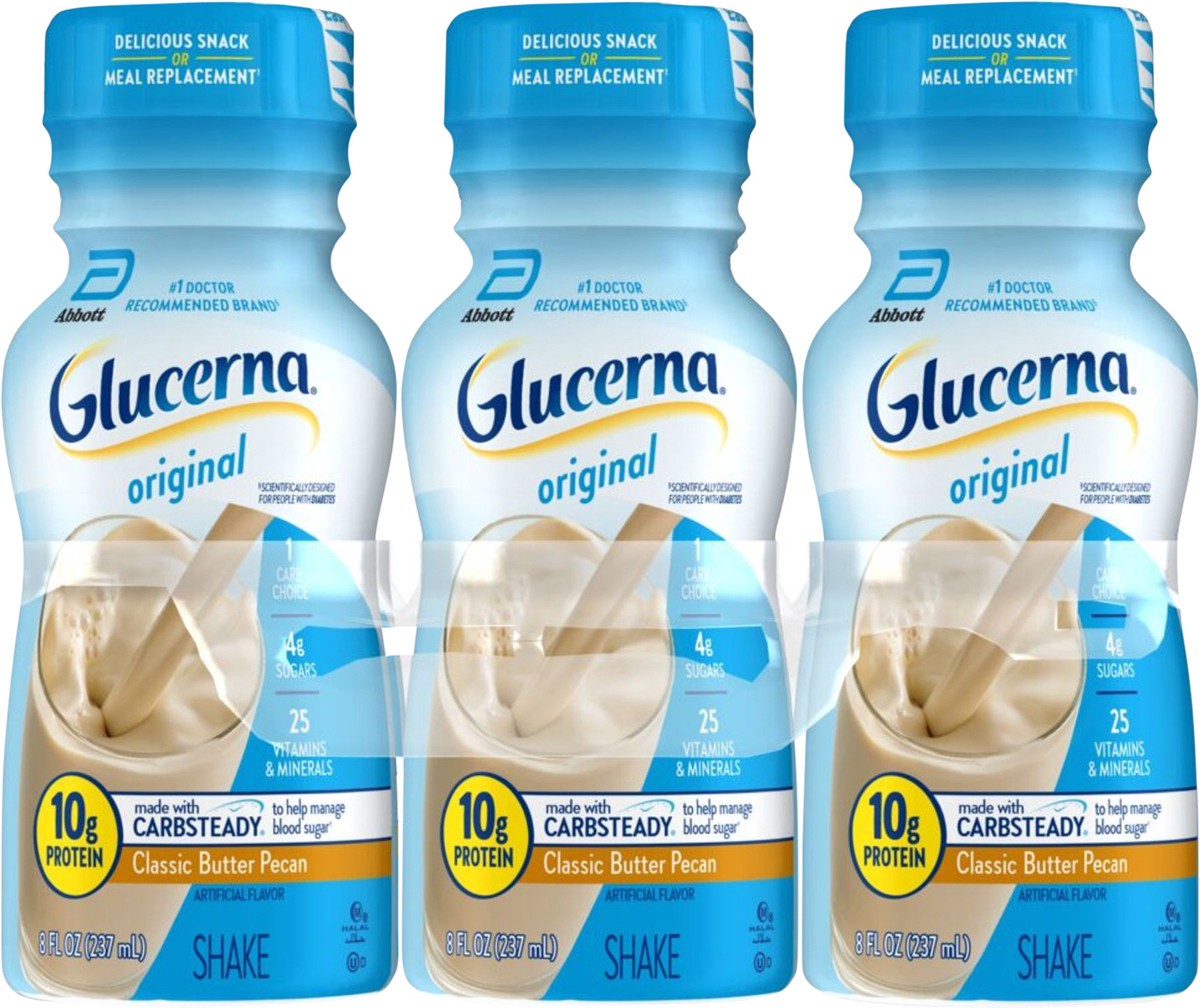 slide 5 of 5, Glucerna Original Classic Butter Pecan Shake 6 - 8 fl oz Bottles, 6 ct