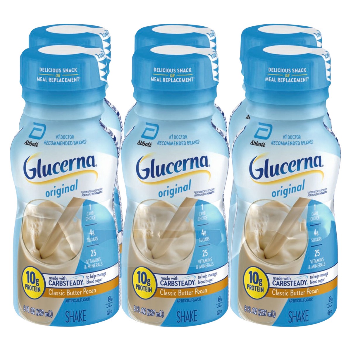 slide 1 of 5, Glucerna Original Classic Butter Pecan Shake 6 - 8 fl oz Bottles, 6 ct