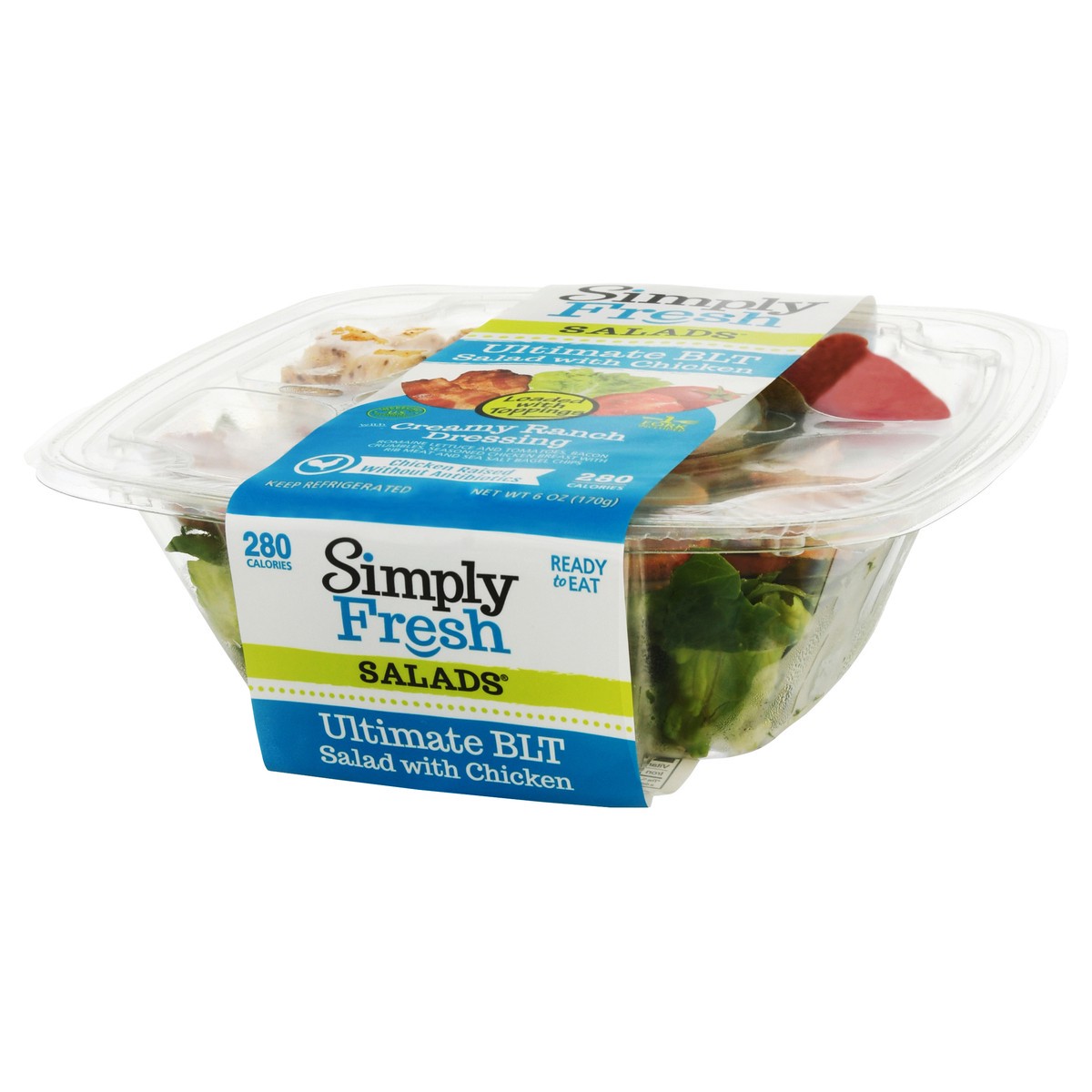 slide 4 of 14, Simply Fresh Salads Ultimate BLT with Creamy Ranch Dressing Salad with Chicken 6 oz, 6 oz
