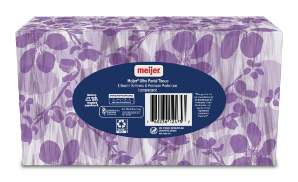 slide 3 of 7, Meijer 3ply Facial Tissue, 120 ct