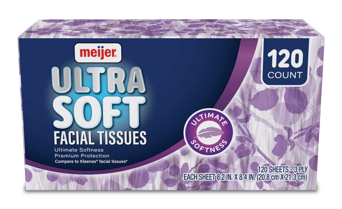 slide 1 of 7, Meijer 3ply Facial Tissue, 120 ct