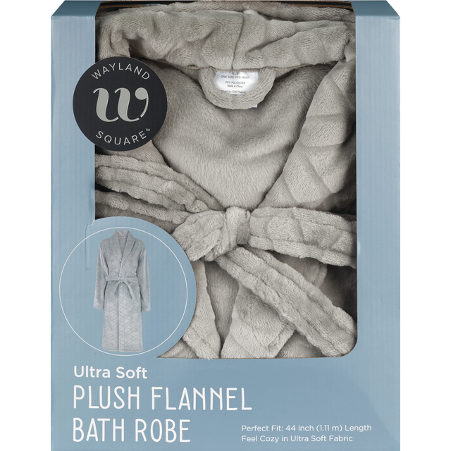 slide 1 of 1, NON BRAND Kata Solid Flannel Bathrobe, 1 ct