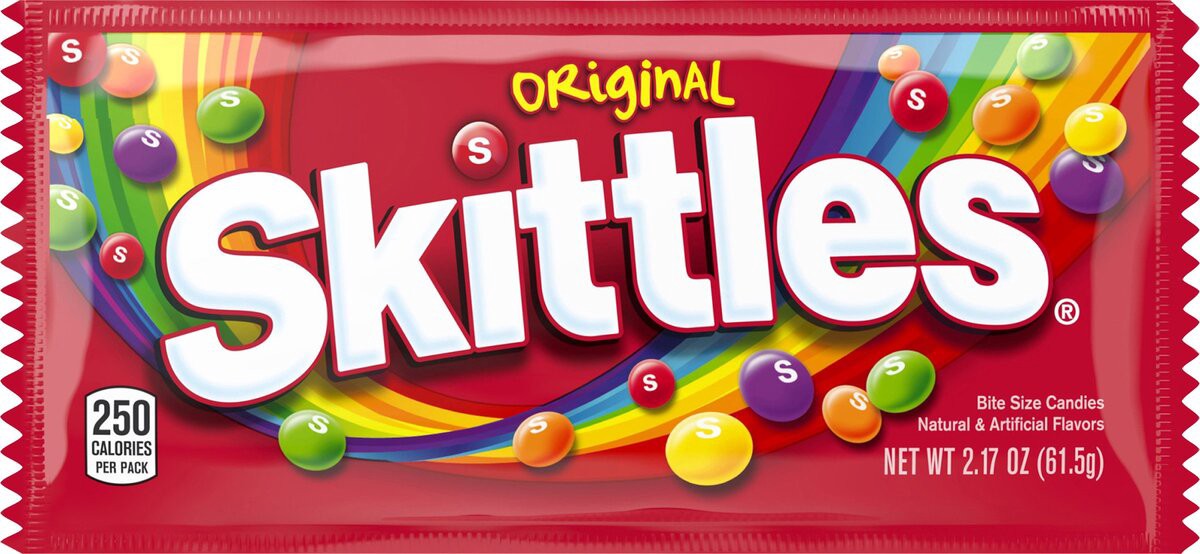 slide 2 of 8, Skittles Original Chewy Candy, Full Size, 2.17 oz Bag, 