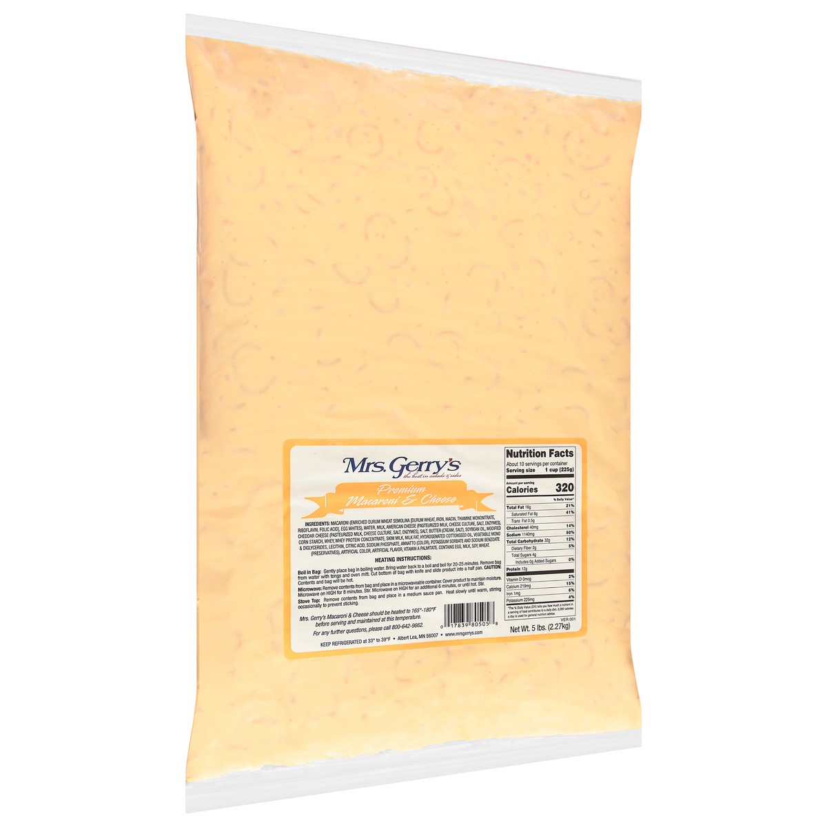 slide 11 of 14, Mrs. Gerry's Premium Macaroni & Cheese 5 lb, 5 lb