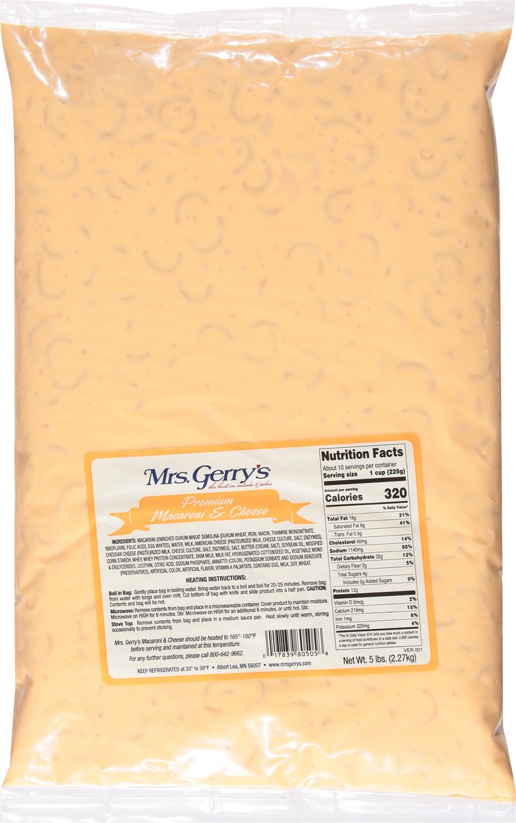 slide 5 of 14, Mrs. Gerry's Premium Macaroni & Cheese 5 lb, 5 lb