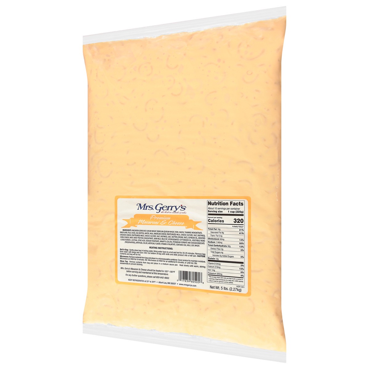 slide 14 of 14, Mrs. Gerry's Premium Macaroni & Cheese 5 lb, 5 lb