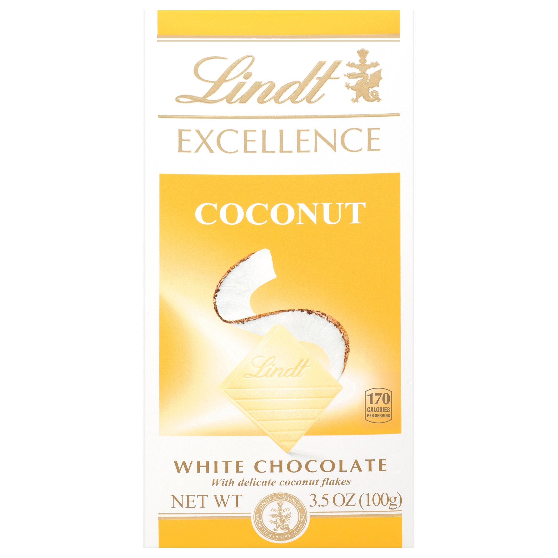 slide 1 of 9, Lindt Excellence Coconut White Chocolate 3.5 oz, 3.5 oz