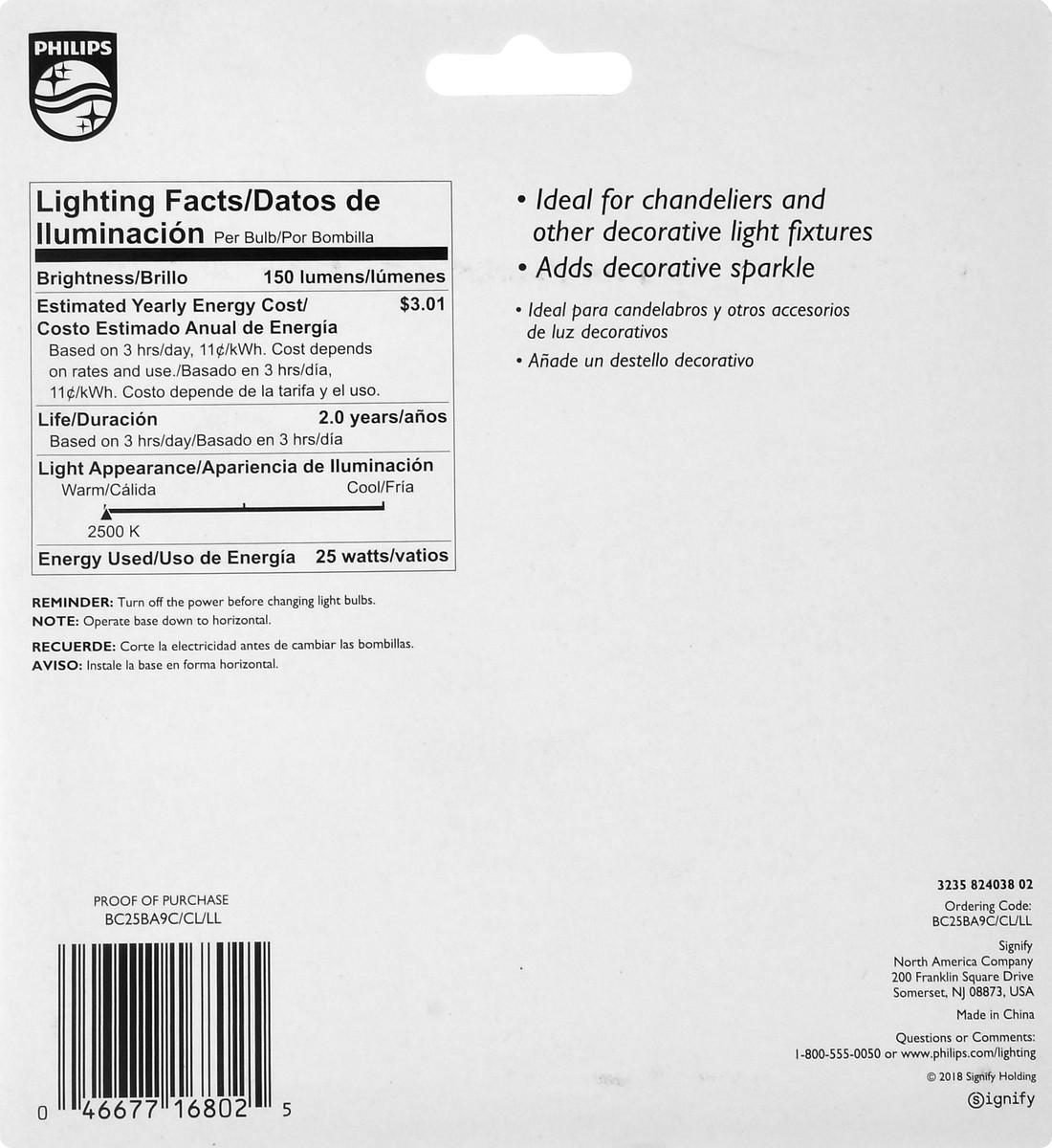 slide 2 of 10, Philips DuraMax 25 Watts Sparkling Clear Candelabra Bent Tip Light Bulbs 4 ea, 4 ct