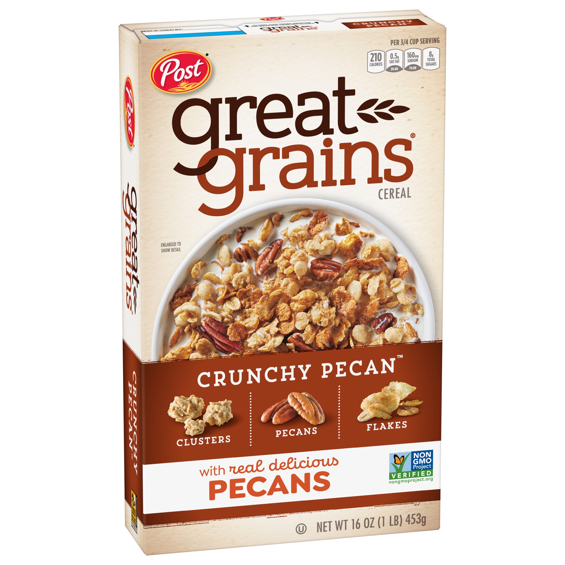 slide 3 of 5, Post Great Grains Crunchy Pecan Cereal, 16 OZ Box, 16 oz