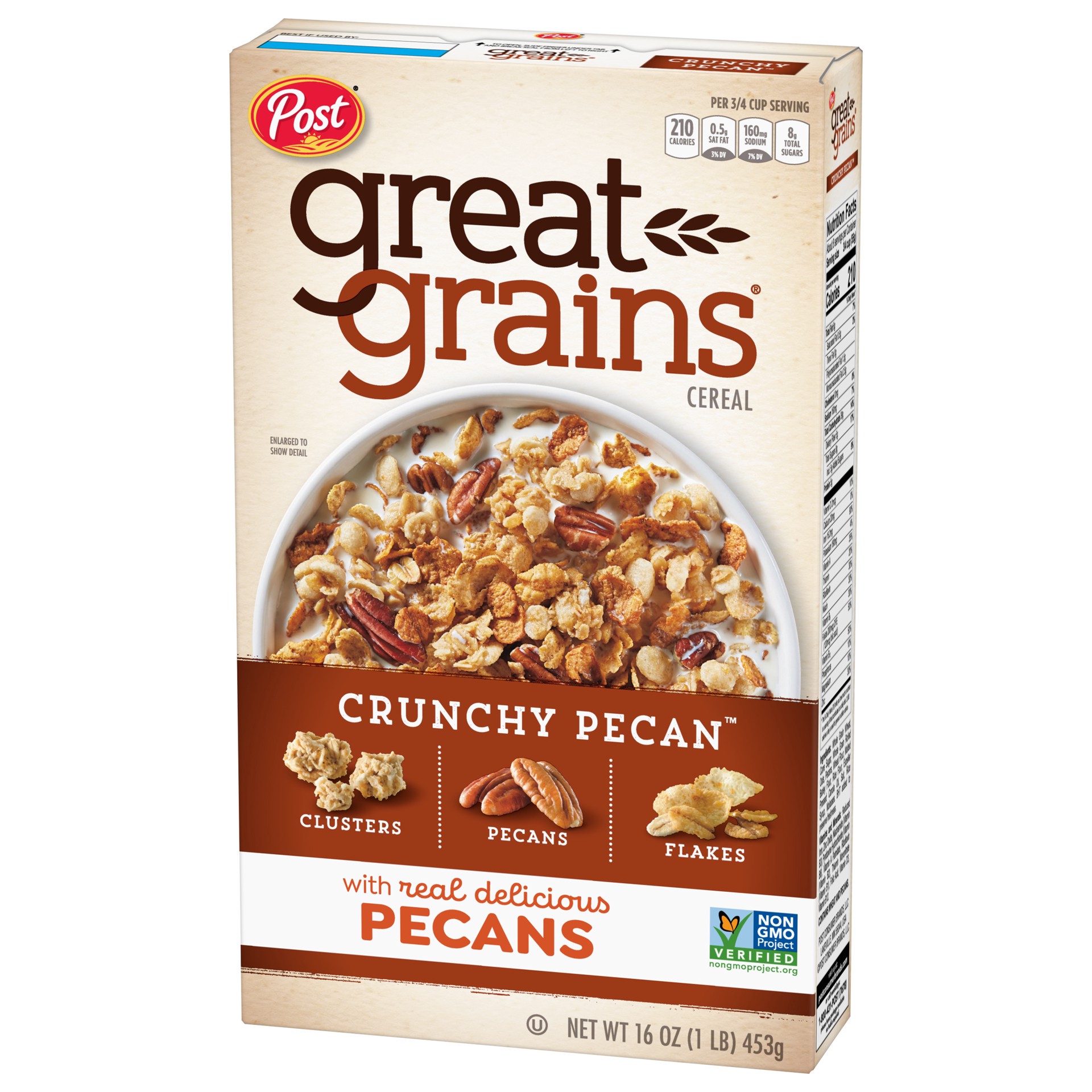 slide 2 of 5, Post Great Grains Crunchy Pecan Cereal, 16 OZ Box, 16 oz