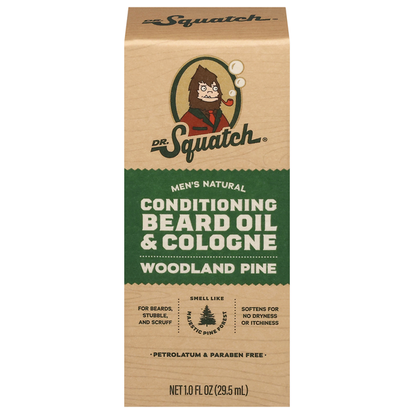 slide 1 of 1, Dr. Squatch Men's Natural Woodland Pine Conditioning Beard Oil & Cologne, 1 oz