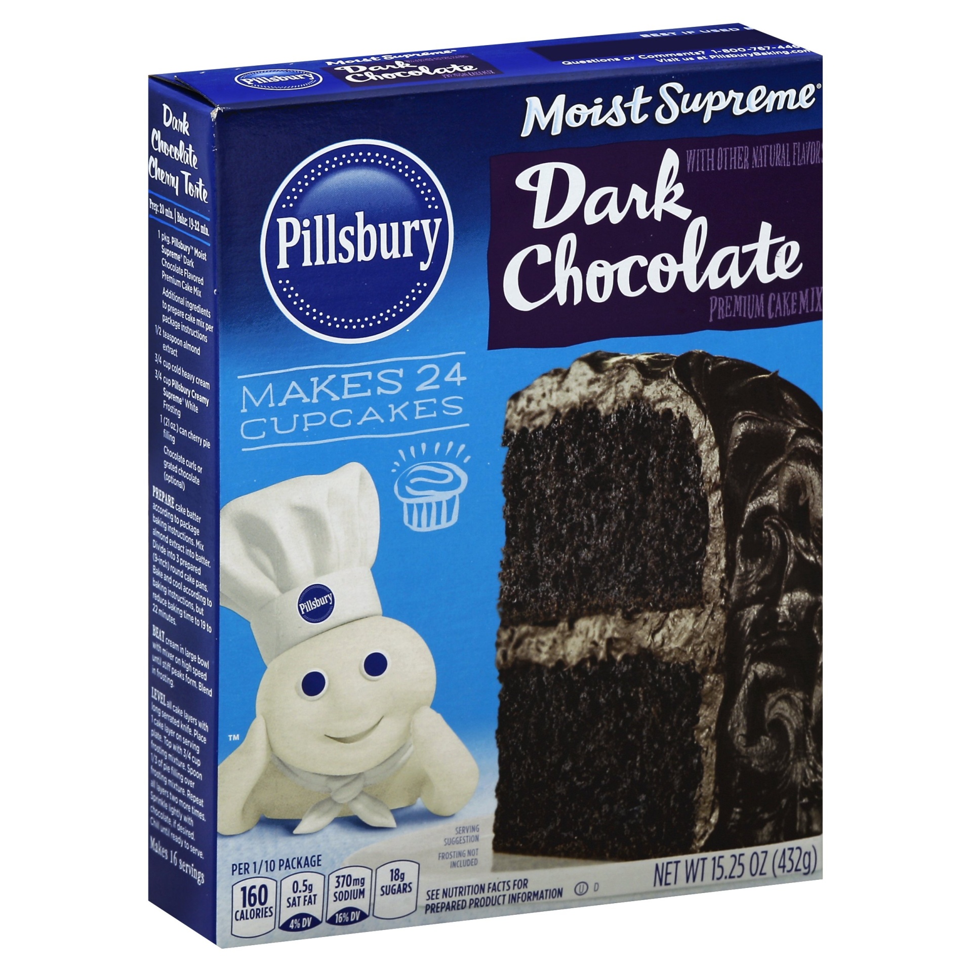 slide 1 of 6, Pillsbury Dark Chocolate Premium Cake Mix, 15.25 oz