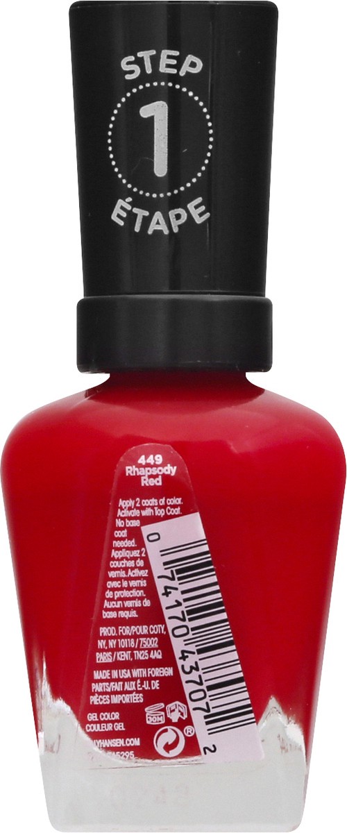 slide 8 of 9, Sally Hansen Miracle Gel Rhapsody Red 449 Gel Color 14.7 ml, 14.70 ml