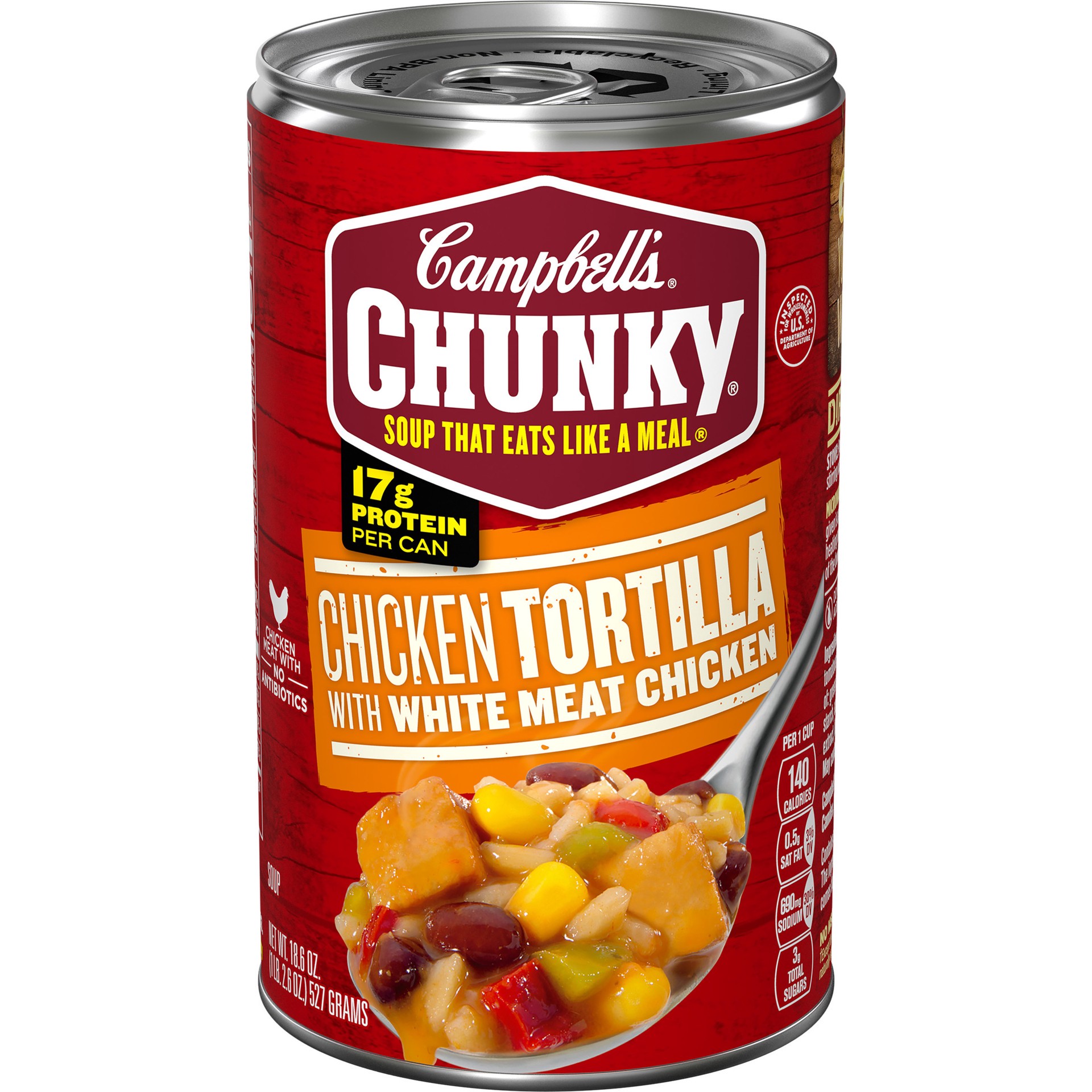 slide 1 of 5, Campbell's Chunky Soup, Chicken Tortilla Soup with Grilled White Meat Chicken, 18.6 Oz Can, 18.6 oz